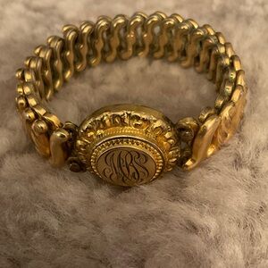 Elegant Gold Women's Bracelet Stretchy Band Gorgeous Antique Estate Sale Find 🌹🌸